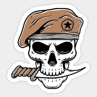 Skull Soldier Army with Knife Sticker